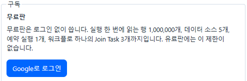 옵션 창의 ‘구독’.